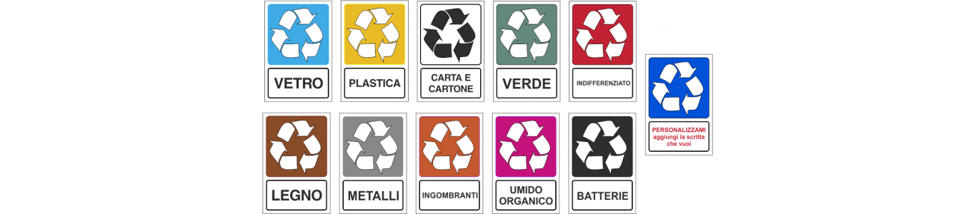 stickers raccolta differenziata